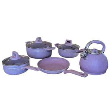 Imagem de Jogo De Panelas Cerâmica Antiaderente Indução Roxo