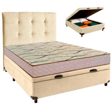 Imagem de Conjunto Cama Box Bau Blindado Casal + Colchão D33 Maxsono Paropas + Cabeceira