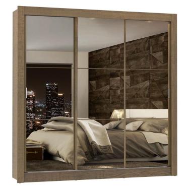 Imagem de Guarda Roupa Lyon Plus Portas Correr e Espelho Rustic Madesa