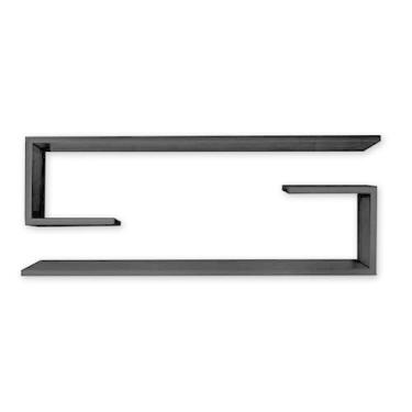 Imagem de Kit 2 Nichos de Parede em MDF, Branco, 60x20x15 cm, Acabamento Fosco, Montagem na Parede, Estilo Moderno, para Sala, Quarto e Escritório (Preto)