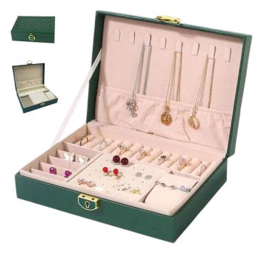 Imagem de Porta Joias Anel Brinco Relogio Pulseira Cordao Acessorio Estojo Caixa Penteadeira Gaveta Mesa Bancada Organizaçao