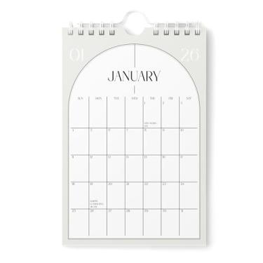 Imagem de Karto Calendário de parede pequeno 2026 - vertical 15 x 23 cm de janeiro de 2026 a junho de 2027 - pequeno, versátil e fácil de planejar com o calendário mensal de mesa estética - bege boho