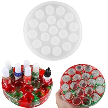 Imagem de Organizadores de pigmentos de resina epóxi, molde de resina, molde de fundição de silicone, suporte de armazenamento de óleos essenciais de tinta para joias, decoração de casa