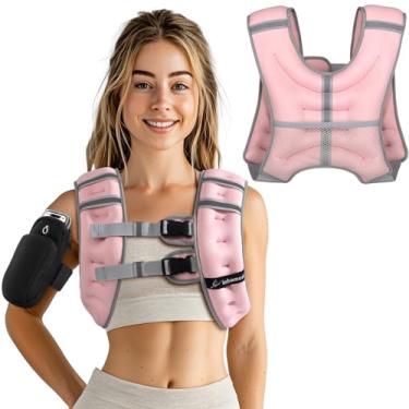 Imagem de Colete com peso para homens, mulheres e crianças, peso incluído com faixa refletiva, coletes de peso corporal ajustáveis para corrida, treino, corrida, caminhada