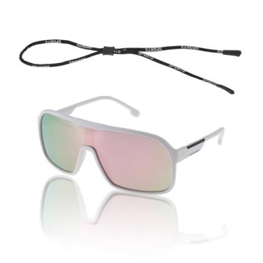 Imagem de TUCKBOLD 1 conjunto de óculos de sol de ciclismo anti-reflexo Tri-Acetil Cellulos PC UV400 Óculos de sol de ciclismo lente rosa armação preta branca