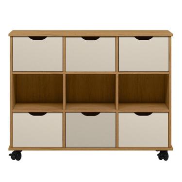 Imagem de Nicho Organizador 6 Gavetas Com Rodízios Freijó-off White - Qmovi