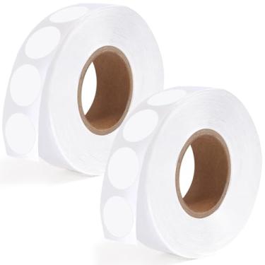 Imagem de 1000 peças de adesivos de ponto de 1/2 polegada círculo branco pequeno redondo etiquetas de codificação, cor em branco pontos pegajosos venda de quintal adesivos simples para escritório, loja casa