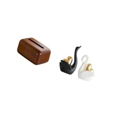 Imagem de Fenteer Porta-lenços Retangular Multifuncional E Estatuetas de Cisne, Enfeite de Mesa, Artesanato para Cozinha, Acessórios para Carros, Estante, Decoração de