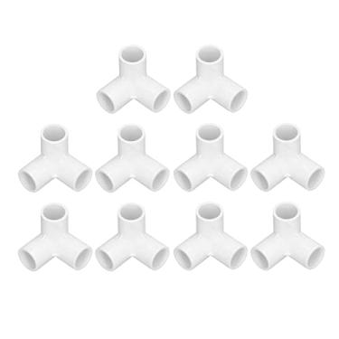 Imagem de Estink 10PCS 3 Way Pipe Fittings Plástico PVC Ângulo Direito Tee Conector Cotovelo de 90 Graus para Tubulações de Água Móveis Estufa Tendas Com 20mm Diâmetro Interno (WHITE)