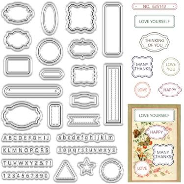 Imagem de Moldura de etiqueta, fundo de borracha transparente, vintage, selos de silicone, retrô, para fazer cartões, faça você mesmo, scrapbook, álbum de fotos feito à mão, decoração de cadernos