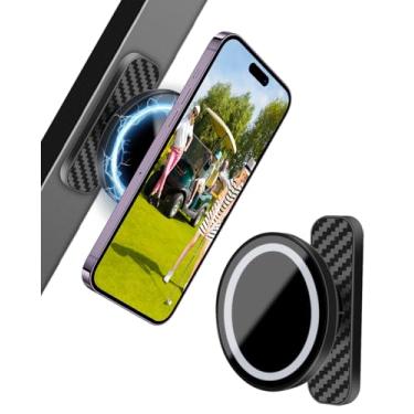 Imagem de MENOLY Suporte magnético de telefone para carrinho de golfe compatível com EZGO/Club Car/Yamaha/Icon Golf Cart Suporte de telefone com ímãs N52 para MagSafe iPhone/Galaxy/Google Pixel Acessórios de