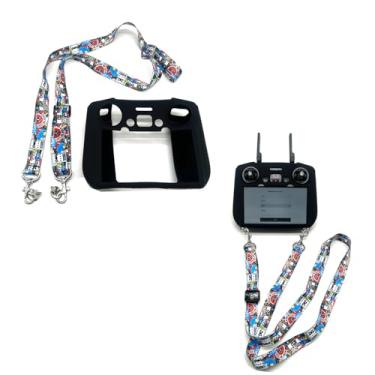 Imagem de Wtohoby Capa de silicone e cordão para controle DJI Mini 5 Pro RC 2, capa à prova de arranhões, alça de pescoço para DJI Air 3S Air 3 Mini 4 Pro Flip Camera Drone RC 2, acessórios quadricóptero de