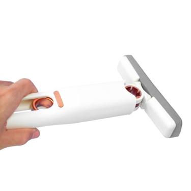 Imagem de Mini Mop de Limpeza, Material ABS e Esponja, Branco, 29cm x 15cm x 3.5cm, Alta Absorção, Torção Eficiente, para Apartamentos, Banheiros, Cozinhas e Vidros