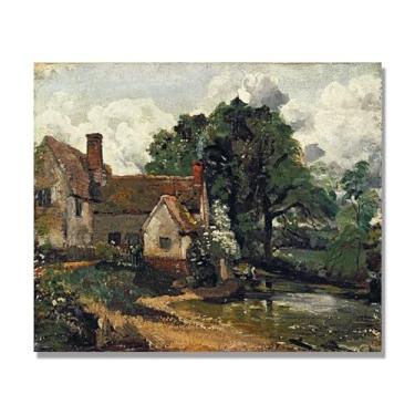 Imagem de NHLDZYH Arte de parede John Constable, (antiga residência), pôster de pinturas famosas, decoração de parede com impressão de imagem retrô romantismo. Apenas tela 60 x 72 cm - 23,6 x 28,3 pol