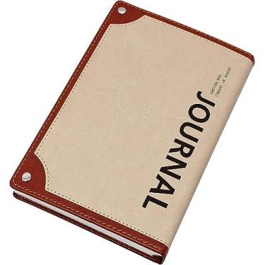 Imagem de PEYNIR Caderno A5 para mulheres, caderno A5, capa dura, couro vegano, cadernos clássicos, para trabalho, escritório, escola, caderno