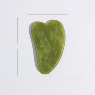 Imagem de Massageador facial Gua Sha para apertar a pele, antienvelhecimento, rolo facial de jade, redutor de inchaço, pedra guasha, para mulheres e homens (verde)