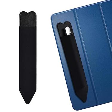 Imagem de Suporte de lápis compatível com Apple Pencil 2ª e 1ª geração, suporte elástico para lápis, capa stylus adesiva, capa autoadesiva para iPencil para iPad e canetas Stylus (preto)