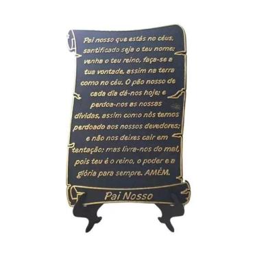 Imagem de Pergaminho Decorativo com Suporte - Pai Nosso para Escritório, Mesa, S