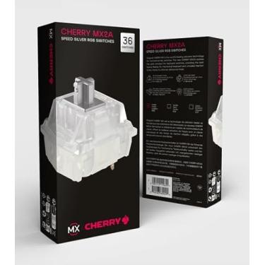 Imagem de Cherry Kit de interruptor MX RGB | Interruptores de teclado mecânico de 23 ou 36 peças | DIY, teclado hot swap ou gamer | MX2A Speed Silver