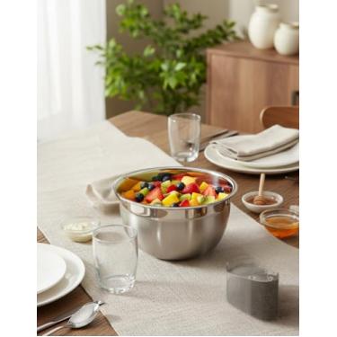 Imagem de Tigela Aço Inox 26 cm Bowl Reforçada Pequena Multiuso Cozinha Preparo Salada Uso Profissional Doméstico