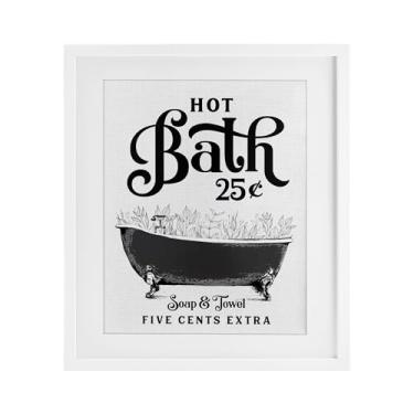 Imagem de Stupell Industries Hot Bath with Bubbles Impressão emoldurada branca sob vidro, design por Lettered and Lined, 16 x 13