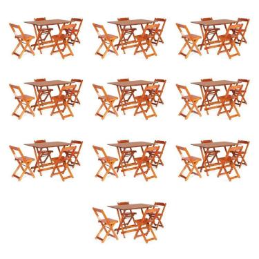 Imagem de Kit 10 Conjuntos Dobráveis 120 X 70 Com 4 Cadeiras Mel - M.b Móveis