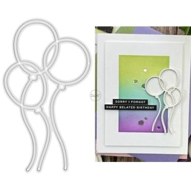 Imagem de DzIxY 3 balões, moldes de corte de metal para fazer cartões, conjunto de recortes de papel, estêncil, suprimentos, modelos de máquina