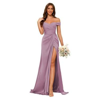 Imagem de Vestido de dama de honra Dessiny Wisteria Mermaid Satin feminino