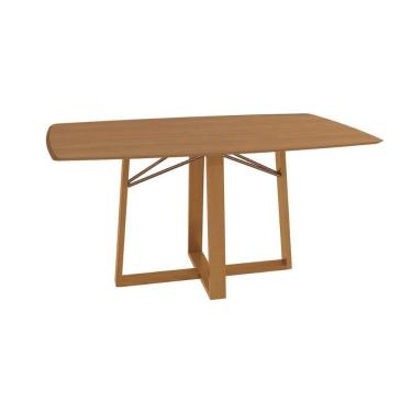 Imagem de Mesa De Sala Jantar Elma Premium Madeira Maciça C- Tampo Madeirado 170x90cm Carvalho-canela - Kappesberg