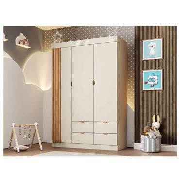 Imagem de Guarda Roupa Infantil Ambiente Ayla 3 Portas Off White - Phoenix