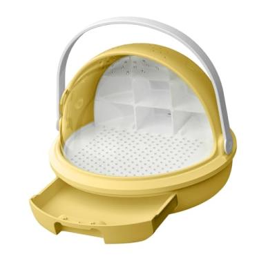 Imagem de Fenteer Caixa de Observação de Bicho-da-Seda, Recipiente para Incubação de Bichos-da-Seda e Tartarugas, Recipiente Respirável para Criação de Pequenos, Amarelo