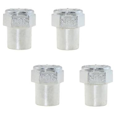 Imagem de ZZHXSM Terminais de bateria de carro positivos negativos, 2 pares de adaptadores de bateria de liga de zinco, adaptador de rosca fêmea de 9,5 mm