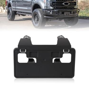 Imagem de Kspeed Moldura de placa de licença frontal serve para 2023 2024 Ford F250 F350 Super Duty Dual-Hole Front Bumper License Frame Holder Replacement PC3Z-17A385-AA