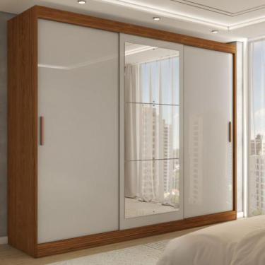 Imagem de Guarda-Roupa Casal Harvard 3 Portas 2 Gavetas com Espelho 100% Mdf Off