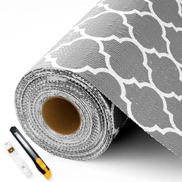 Imagem de Forros de prateleira para armários de cozinha não adesivos, papel de prateleira espesso, antiderrapante, impermeável, lavável para gaveta, cômoda, despensa, prateleira, protetor de banheiro