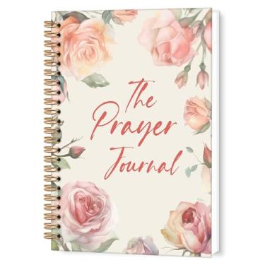 Imagem de TWRVI Caderno espiral cristão floral, caderno de oração religiosa pautado na faculdade para material de escritório escolar, presentes cristãos para mulheres, cadernos de diário bíblico, 14 x 21 cm