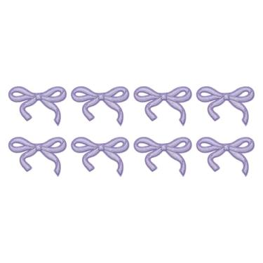 Imagem de PATIKIL 8 peças de remendos de laço, remendos de passar, mini apliques bordados para bricolage, bolsas, sapatos, jeans, camisa, jaquetas, mochila, roupas, chapéu, reparo, decoração, roxo