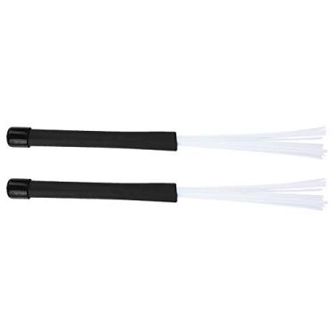 Imagem de Par de baquetas de nylon para bateria de jazz, com alça de borracha retrátil para baterista acústico cajon jazz tocando música amante