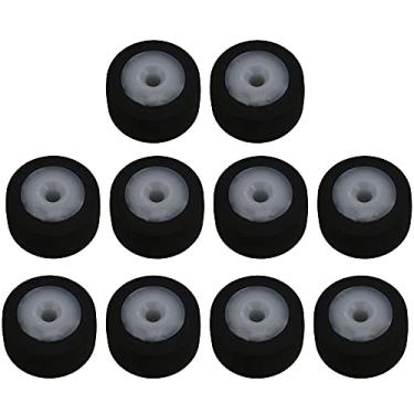 Imagem de Lovermusic 10 peças 13 x 6 x 2 mm rolo de rolamento de borracha preta guia polia rolamento roda rolo de aperto para gravador de fita
