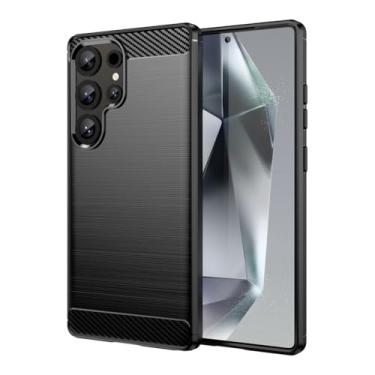 Imagem de Sidande Capa para Galaxy S25 Ultra/para Samsung S25Ultra SM-S938U, capa ultrafina para celular com absorção de choque de fibra de carbono TPU capa protetora para Samsung Galaxy S25 Ultra preta