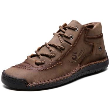 Imagem de TENVEBLE NATURALLY Botas femininas de couro respirável no tornozelo – Botins rasas leves, adequadas para viagens diárias, dirigir e trabalhar, perfeitas para roupas casuais de fim de semana, Caqui, 42