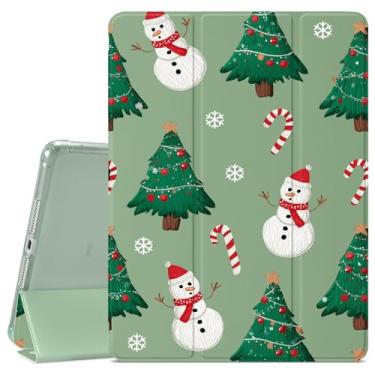 Imagem de VibrantFruitique Linda capa de Natal para iPad mini 7th (A17 Pro) 2024 / Mini 6ª geração 21.1 cm 2021 capa engraçada boneco de neve, porta-lápis, traseira transparente e capa com suporte de três