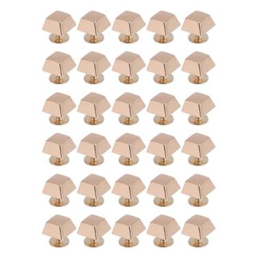 Imagem de Botão de rebite traseiro parafuso 12 mm formato trapézio quadrado cor brilhante bolsa de mão de alta resistência rebite pontiagudo para cintos e acessórios liga de zinco ferro 30 (Ouro)