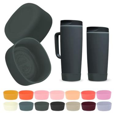 Imagem de Kaitiaki Bota de silicone 2 peças para Owala SmoothSip Slider copo de café 590 ml 340 g, manga antiderrapante para caneca de café de viagem, acessórios de proteção para Owala livre de BPA (fora da