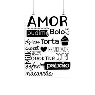 Imagem de Placa Decorativa Amor Na Cozinha Palavras 20X30Cm - Nerdecs