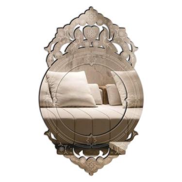 Imagem de Espelho Decorativo Veneziano Pegui  19X32Cm 3887 - Creatus, 8", Vidro,