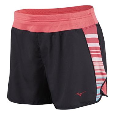 Imagem de Mizuno Short feminino de corrida com estampa Phoenix 4.0, preto-vermelho, grande
