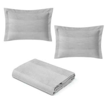Imagem de Kit Colcha Piquet Casal - 100% algodão Cor:Branco - DREAM, Branco