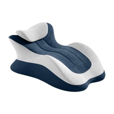 Imagem de ＫＬＫＣＭＳ Travesseiro de massagem para deitar de bruços com travesseiro pequeno, cabeceira macia e ergonômica para assistir filmes, Cinza Azulado