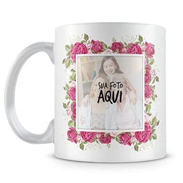 Imagem de Caneca Personalizada Perolada Branca - Flores (com Foto)